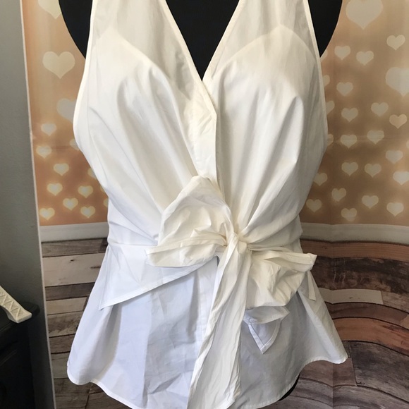 Derek Lam 10 Crosby Sleeveless Poplin Wrap Top - Picture 8 of 8